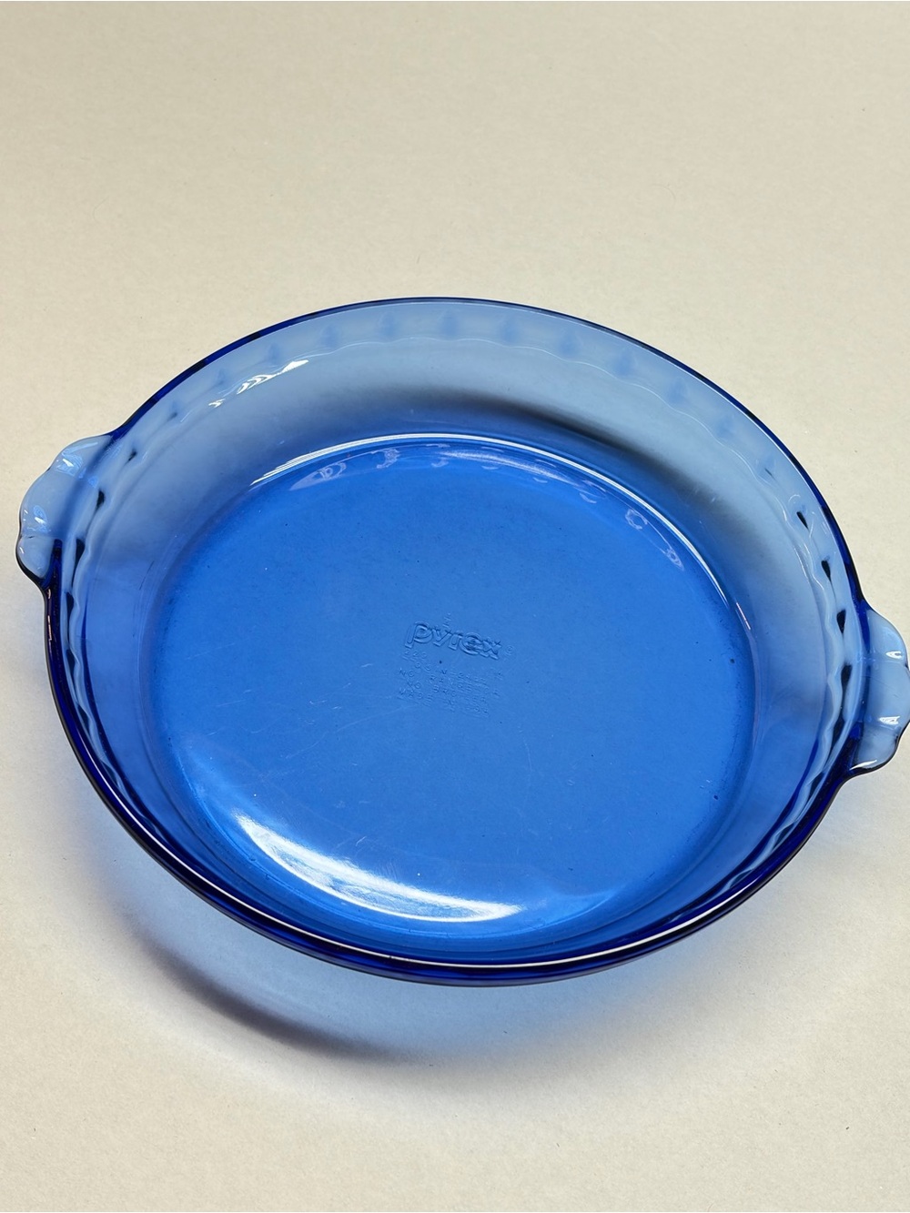 Vintage Pyrex 229 Cobalt Blue Glass Fluted Pie Plate Baking Dish Pan 9.5 USA